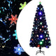 Vidaxl Christmas Taper avec des flocons de neige à LED 210 cm Fiber optique noire