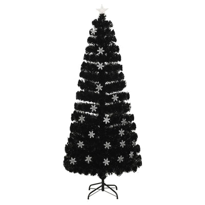 Vidaxl Christmas Taper avec des flocons de neige à LED 210 cm Fiber optique noire