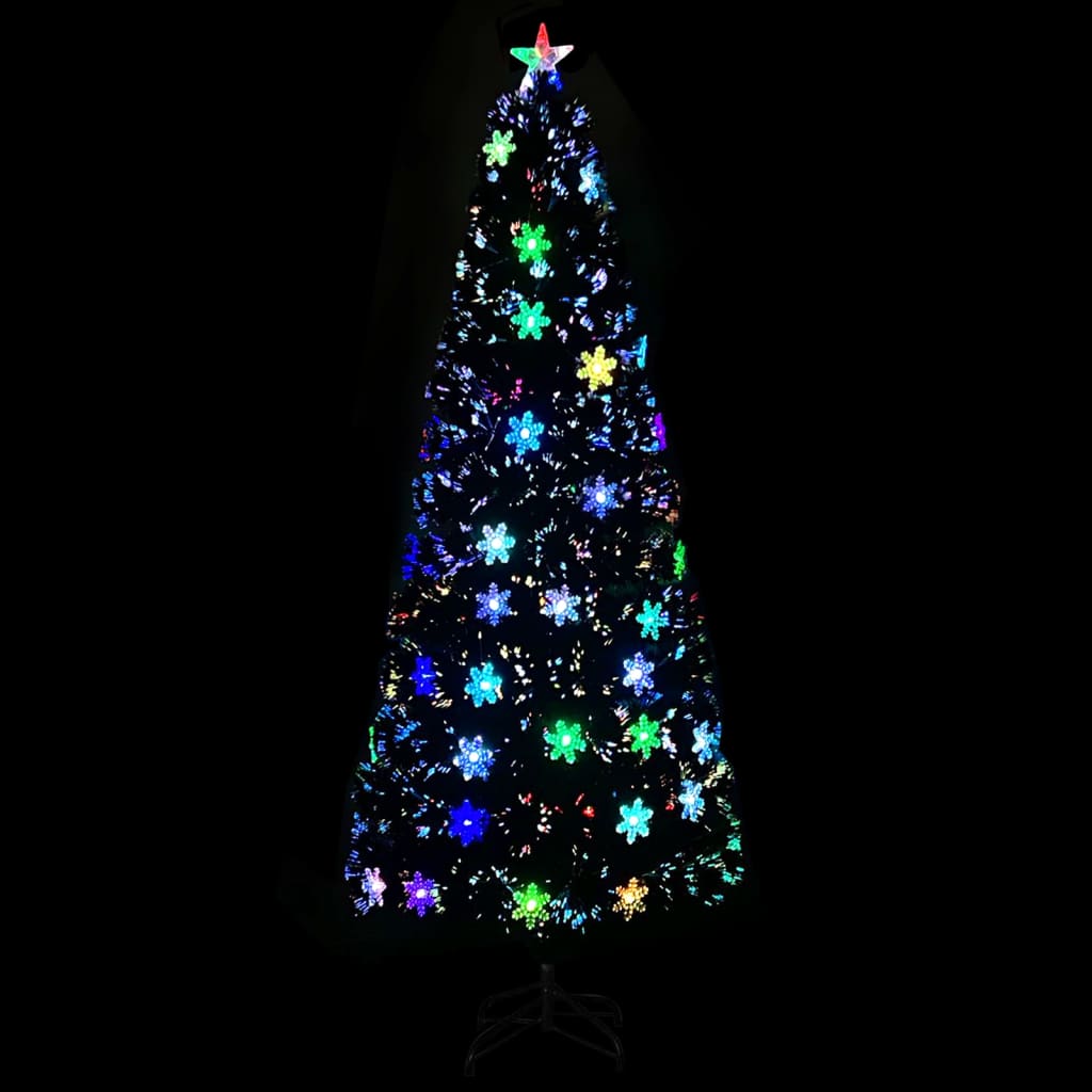 Vidaxl Trear de Noël avec flocons de neige à LED 240 cm Fiber optique noir