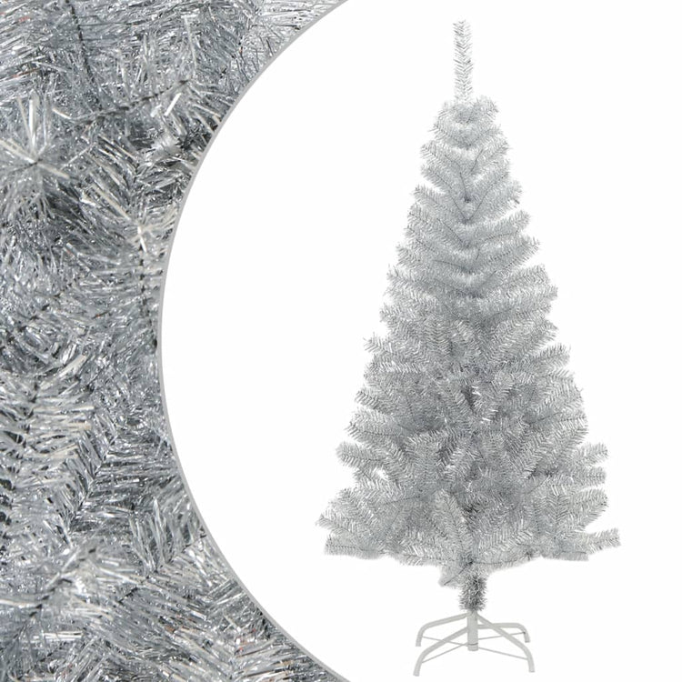 Vidaxl kunstkerstboom avec un capuchon standard de 120 cm en argent coloré