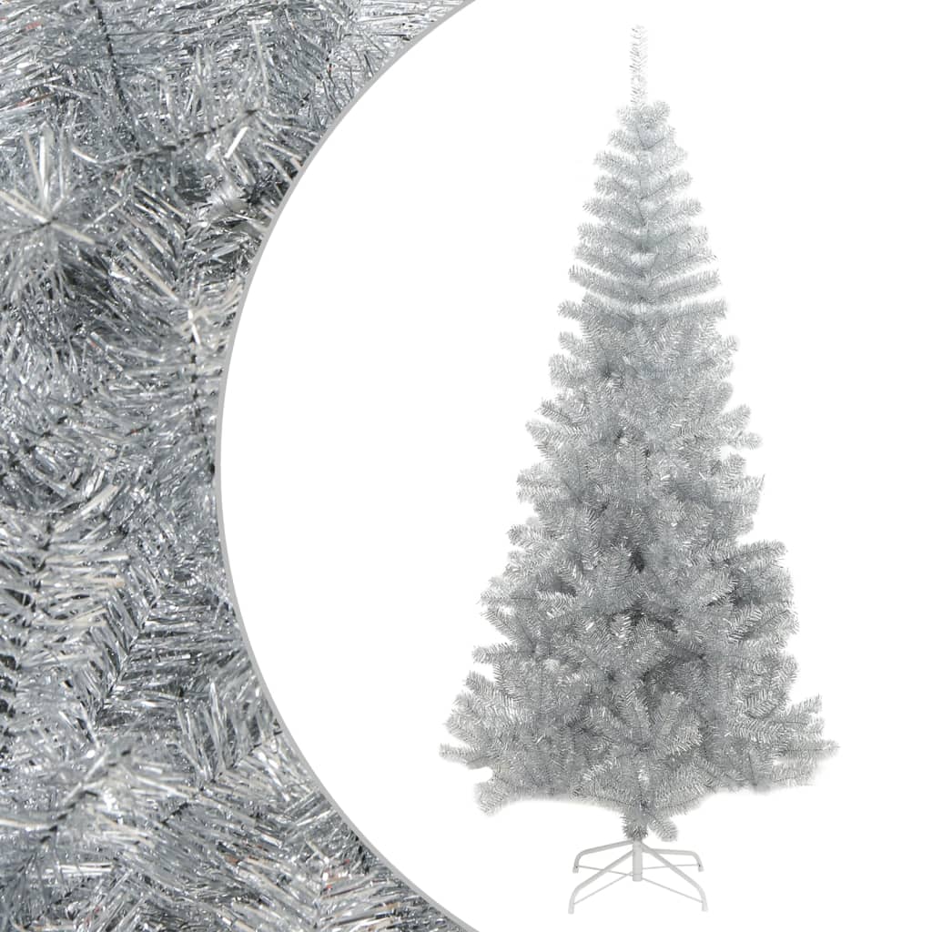 Vidaxl kunstkerstboom avec un capuchon standard de 240 cm en argent coloré