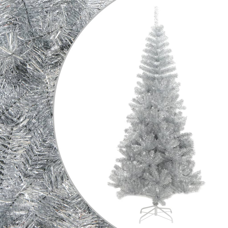 Vidaxl kunstkerstboom avec un capuchon standard de 240 cm en argent coloré