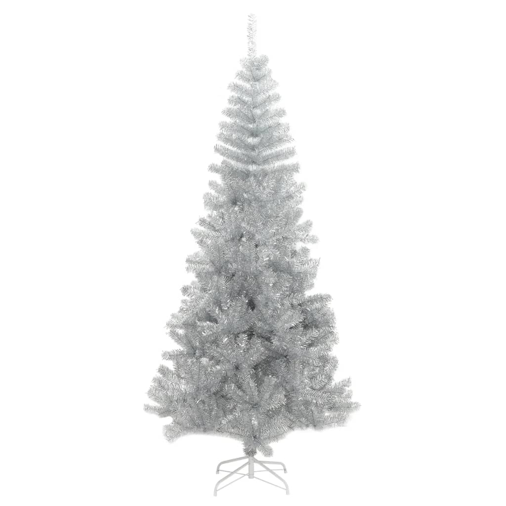 Vidaxl kunstkerstboom avec un capuchon standard de 240 cm en argent coloré