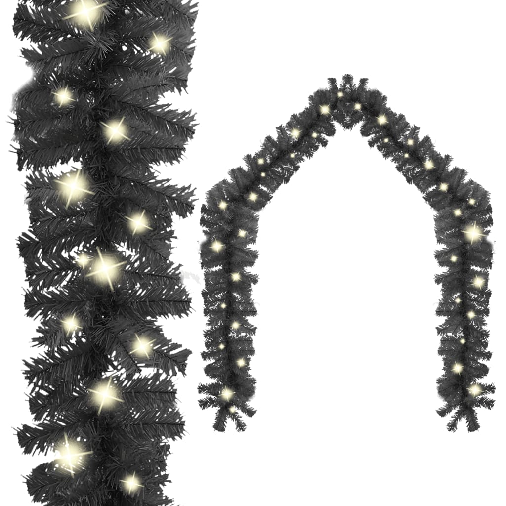 Vidaxl Garland de Noël avec lumières LED 5 m noir