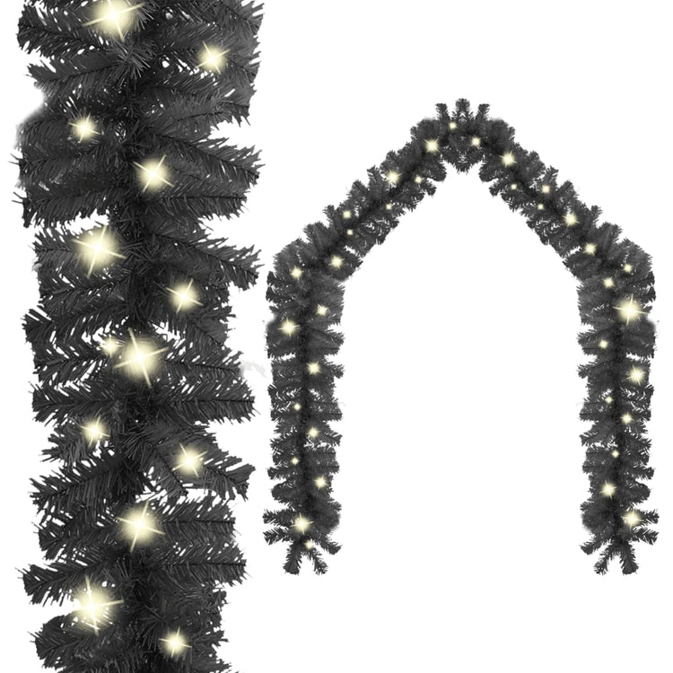 Vidaxl Garland de Noël avec lumières LED 5 m noir