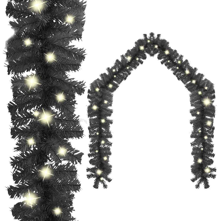 Vidaxl Garland de Noël avec lumières LED 10 m noir