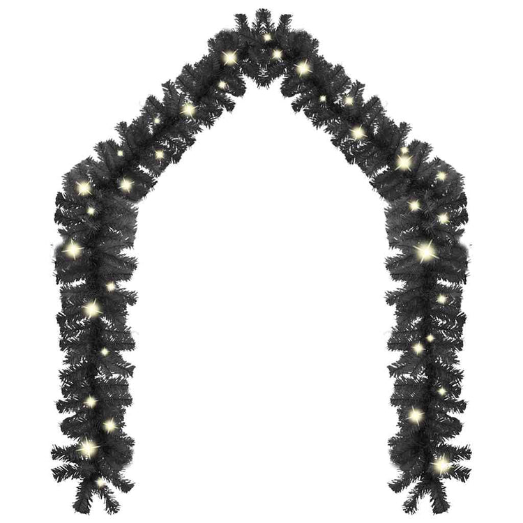 Vidaxl Garland de Noël avec lumières LED 10 m noir
