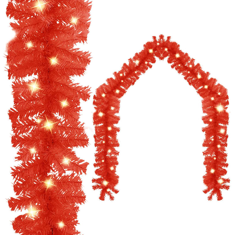 Vidaxl Garland de Noël avec des lumières LED 10 m rouge