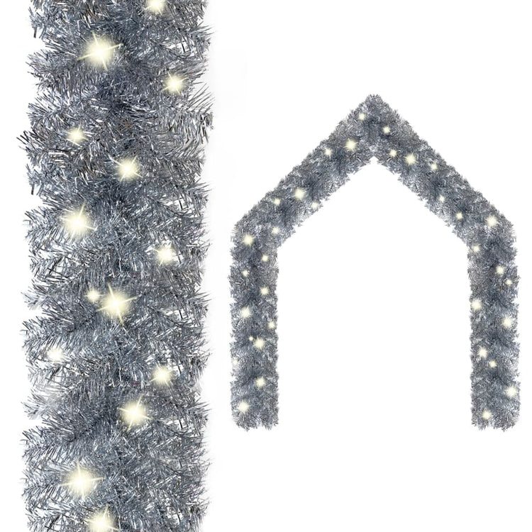 Vidaxl Garland de Noël avec lumières LED 10 m couleurs argentées