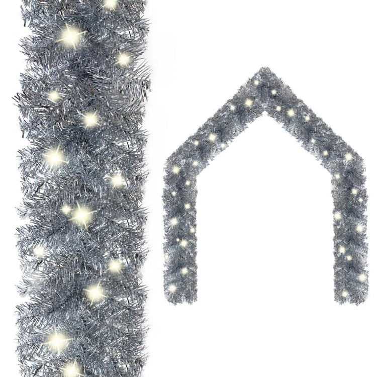 Vidaxl Garland de Noël avec lumières LED 20 m couleurs argentées