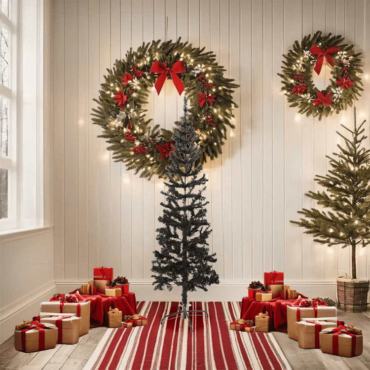 Vidaxl Trear de Noël étroit 150 cm noir