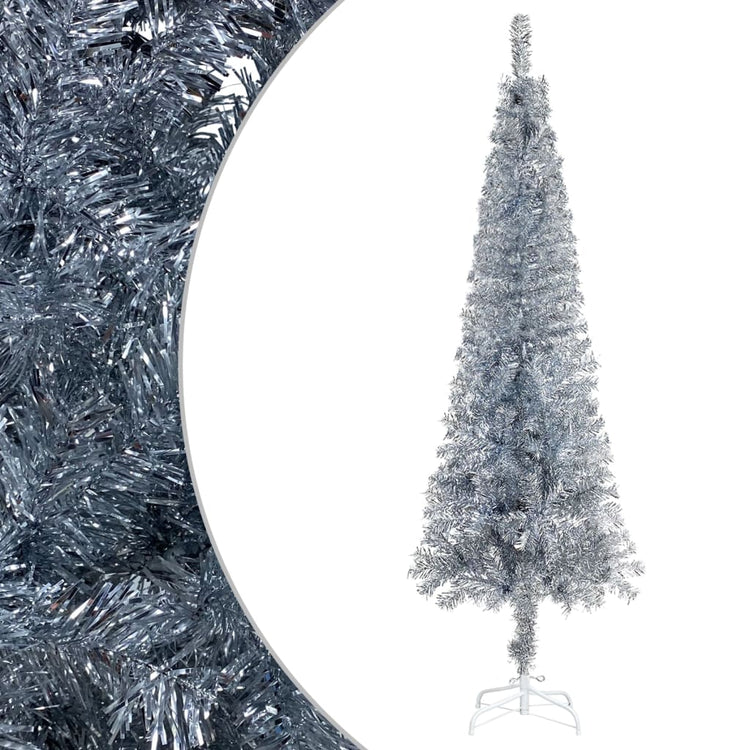 Vidaxl Christmas Trear étroit de 120 cm en argent couleur