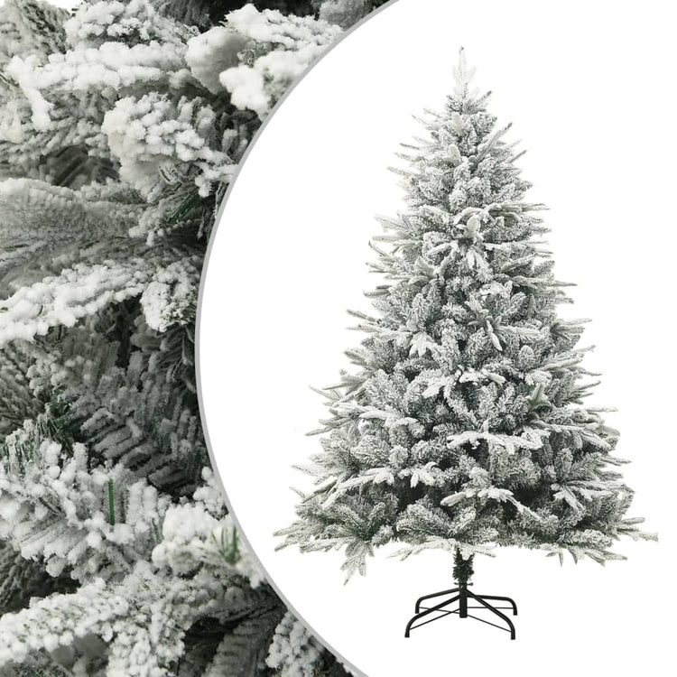 VidaXL sapin de Noël artificiel avec flocons de neige 210 cm PVC et PE vert