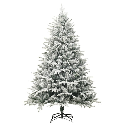 VidaXL sapin de Noël artificiel avec flocons de neige 210 cm PVC et PE vert