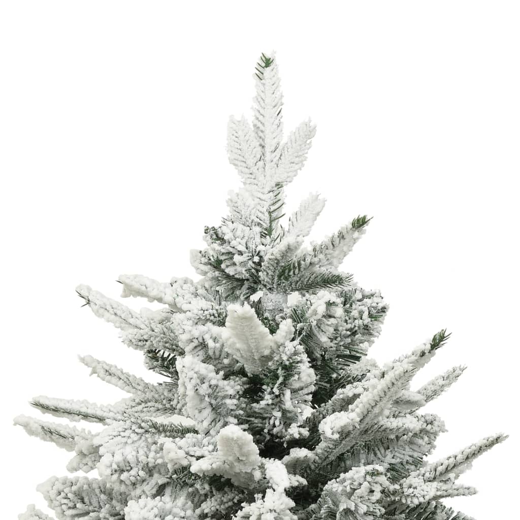 VidaXL sapin de Noël artificiel avec flocons de neige 210 cm PVC et PE vert