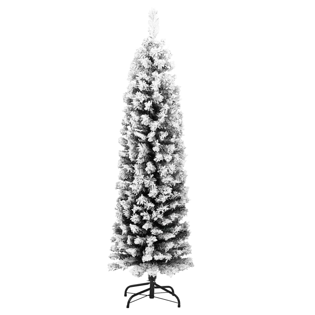 Vidaxl kunstkerstboom avec neige étroite 120 cm en PVC vert