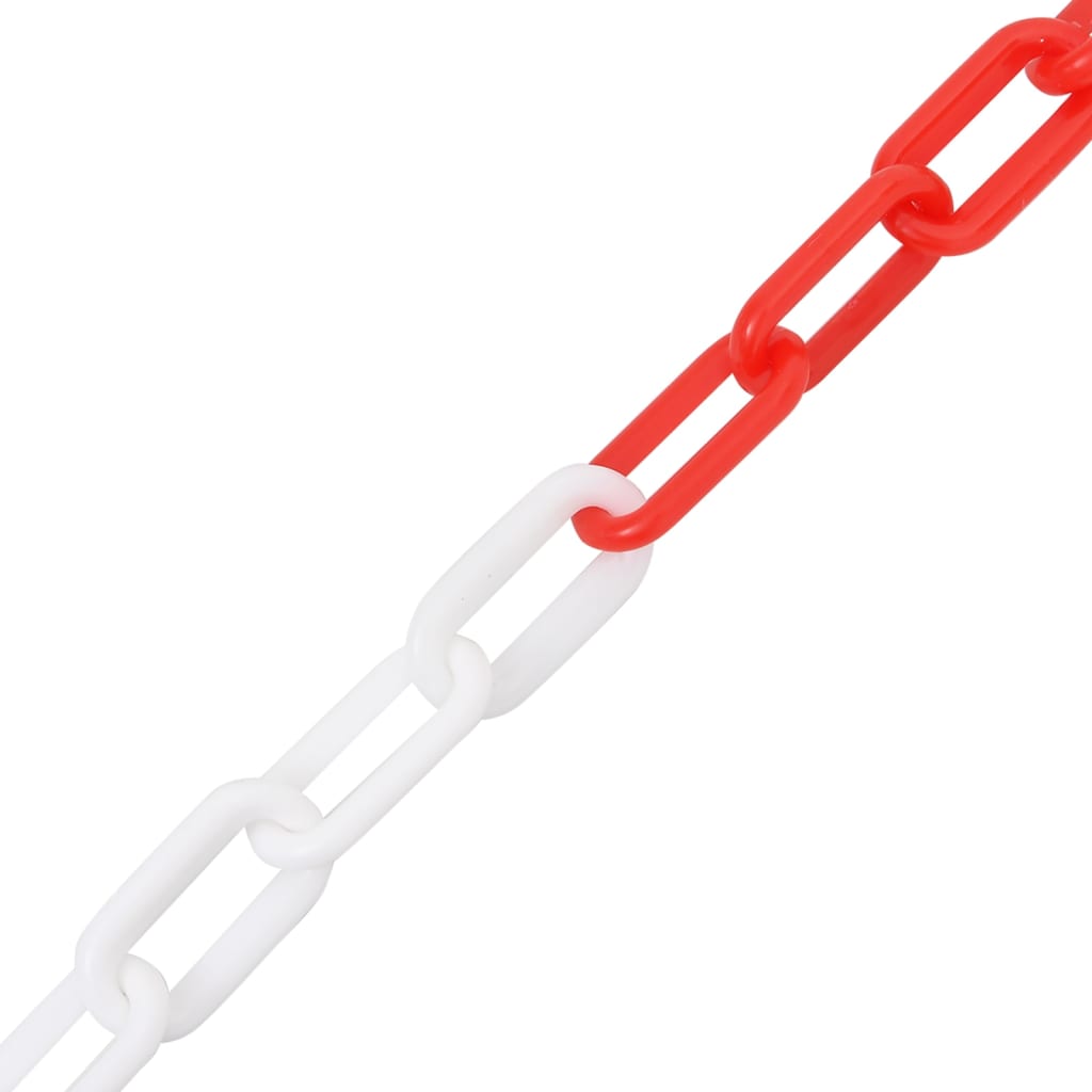 Chaîne de sécurité Vidaxl Ø 4 mm 100 m Plastique rouge et blanc