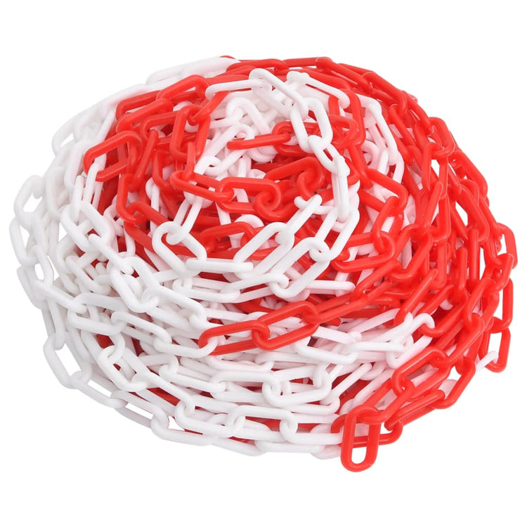 Chaîne de sécurité Vidaxl Ø 8 mm 30 m Plastique rouge et blanc