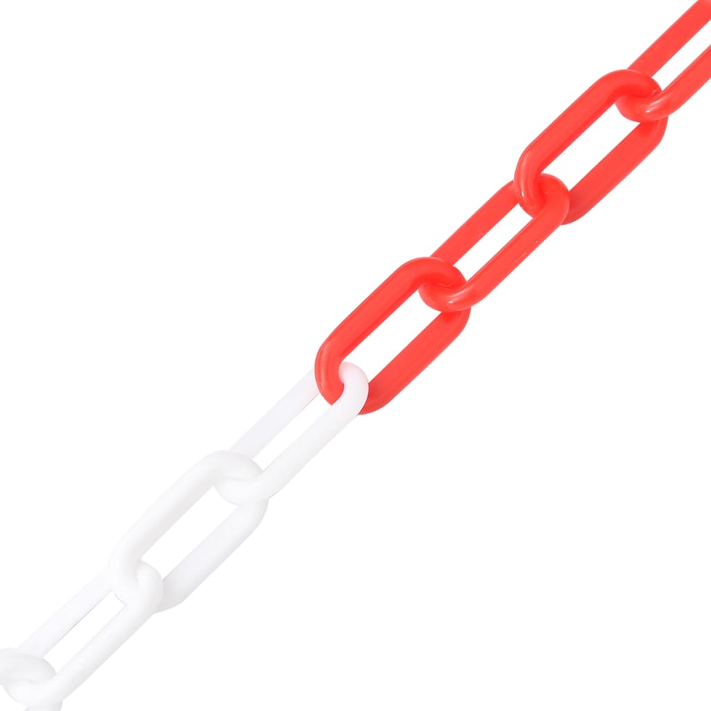 Chaîne de sécurité Vidaxl Ø 8 mm 30 m Plastique rouge et blanc