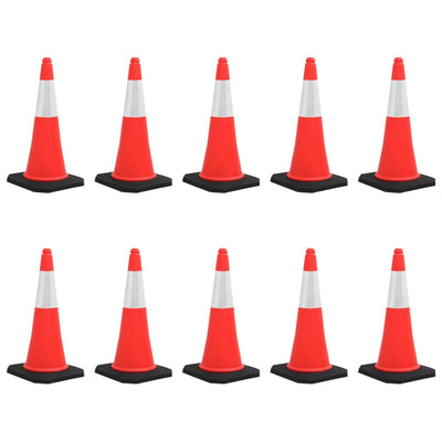 Cônes de circulation Vidaxl avec une base lourde 10 PCS Réfléchissants 75 cm
