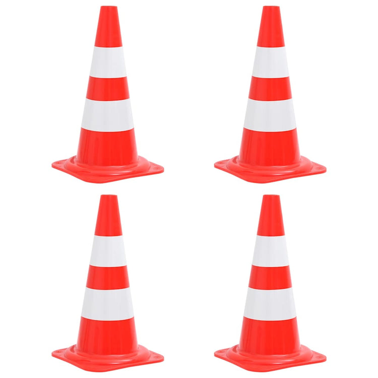 Vidaxl Cônes de trafic 4 St reflétant 50 cm rouges et blancs