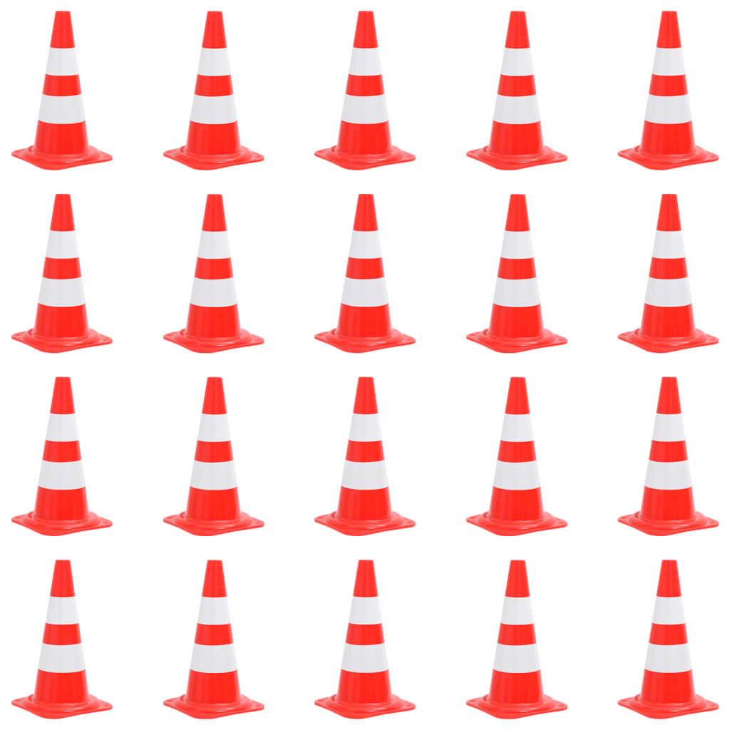 Vidaxl Cône de trafic 20 ST Réflexion 50 cm rouge et blanc
