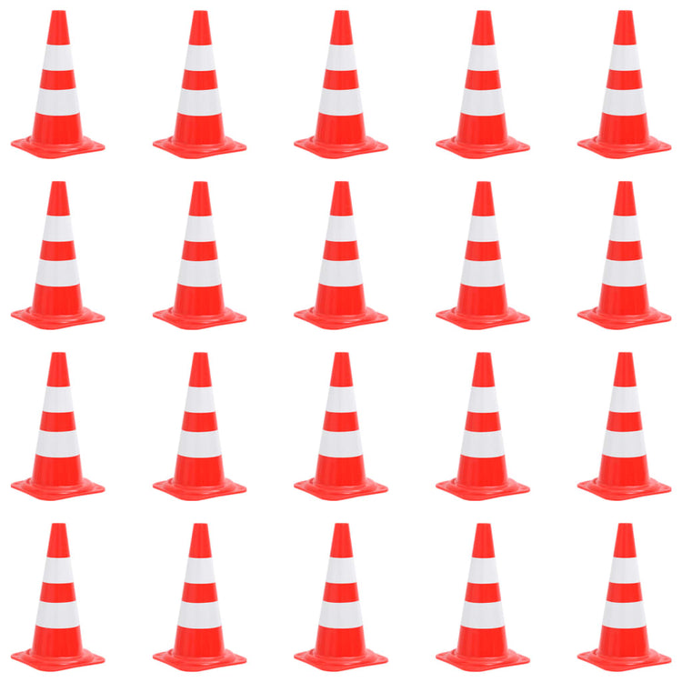 Vidaxl Cône de trafic 20 ST Réflexion 50 cm rouge et blanc