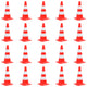 Vidaxl Cône de trafic 20 ST Réflexion 50 cm rouge et blanc
