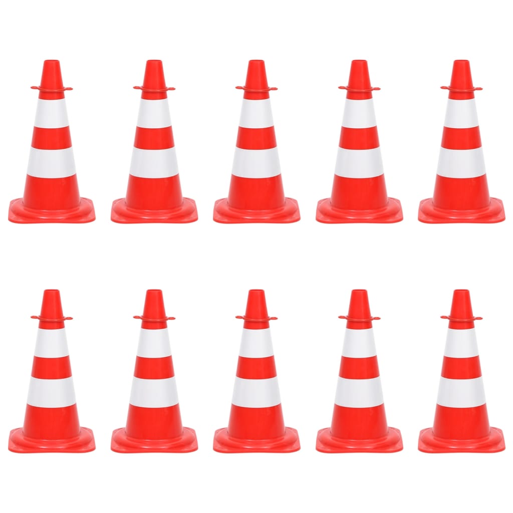 Cônes vidaxl Ensemble avec chaîne 10 m rouge et blanc