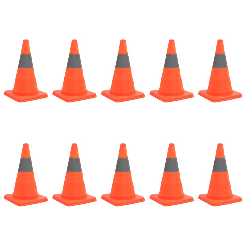 Vidaxl Cône de trafic pop-up 10 pcs 42 cm