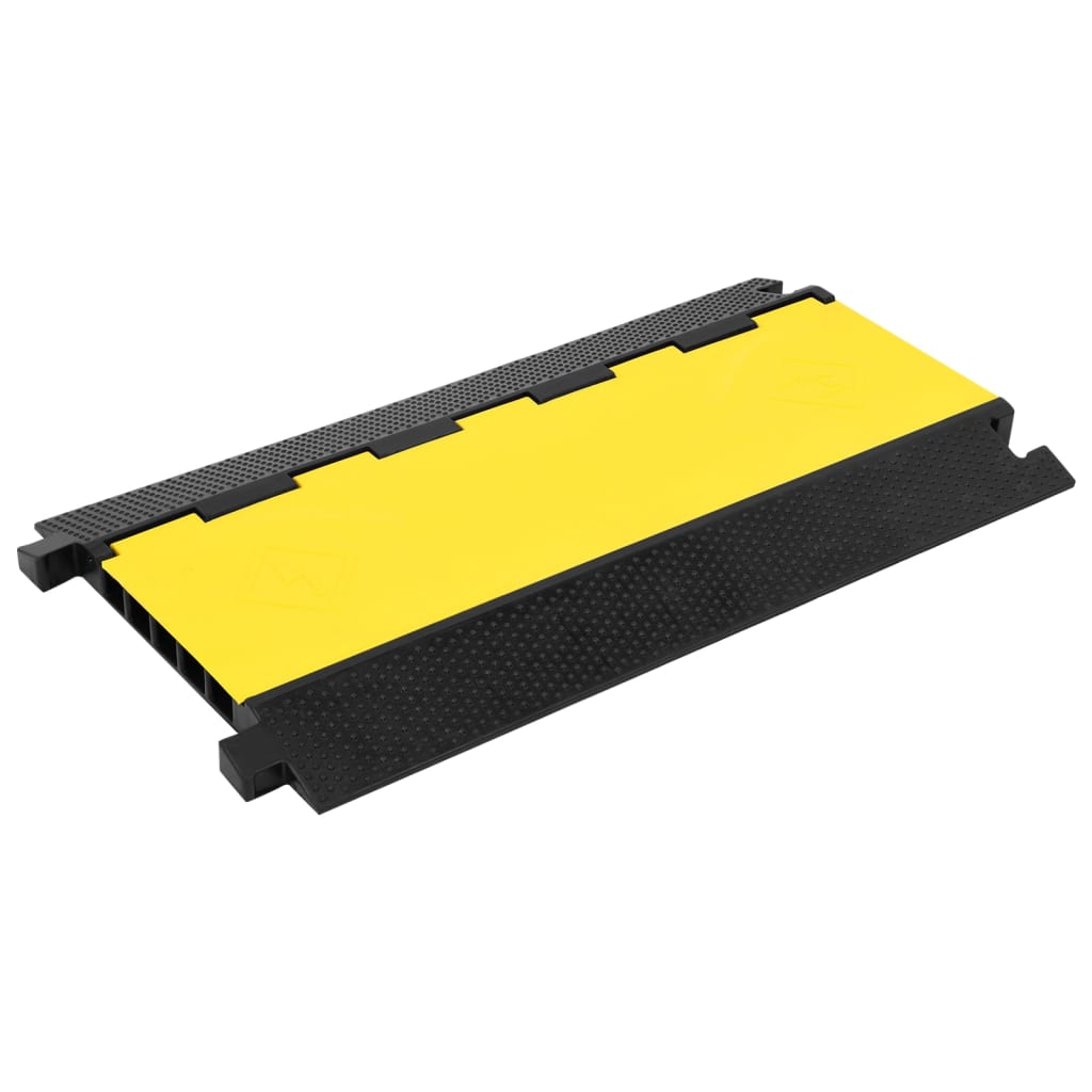 Seuil de protecteur de câble vidaxl avec 5 tunnels 90 cm caoutchouc