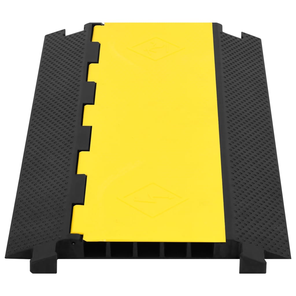 Seuil de protecteur de câble vidaxl avec 5 tunnels 90 cm caoutchouc