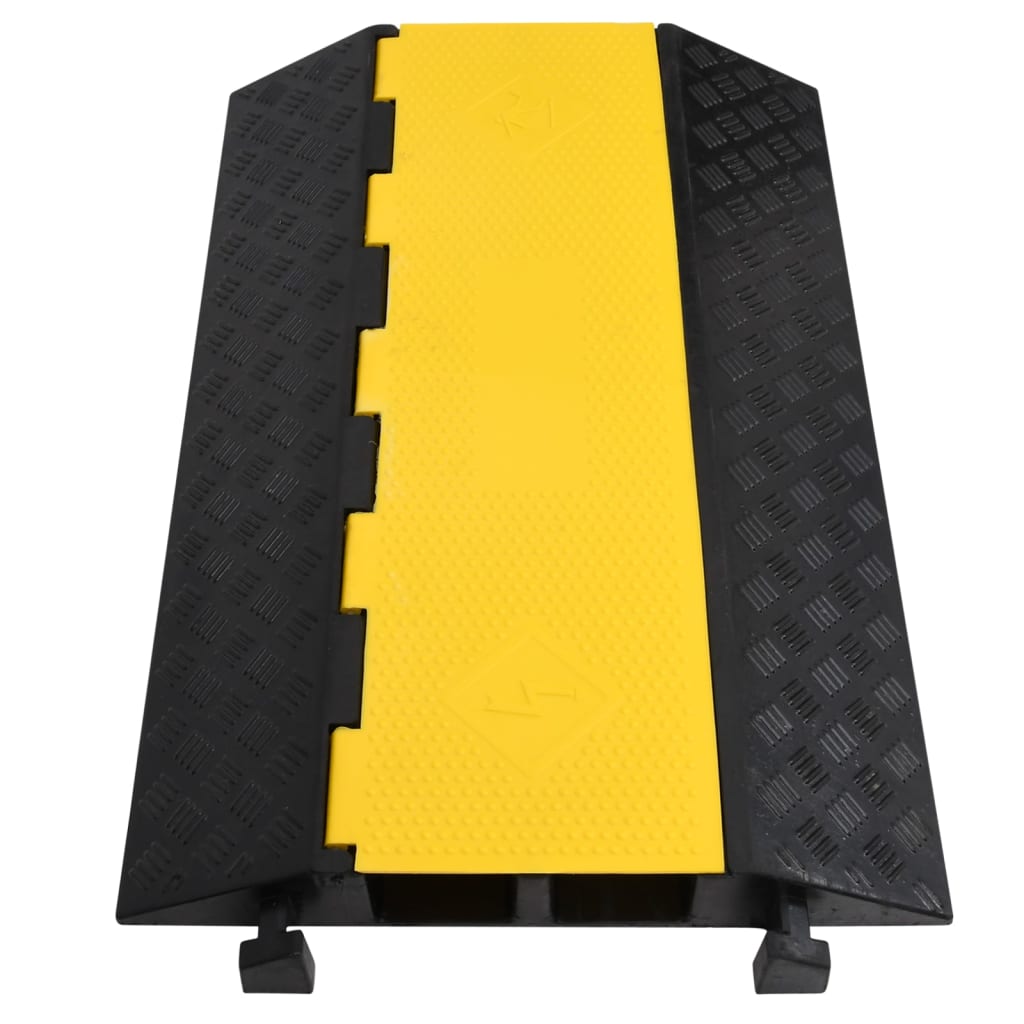 Seuil de protecteur de câble vidaxl avec 2 tunnels 90 cm en caoutchouc