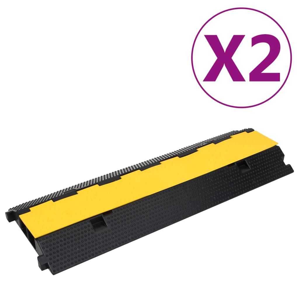 Seuil de protection des câbles Vidaxl avec 2 tunnels 2 PC 100 cm Rubber