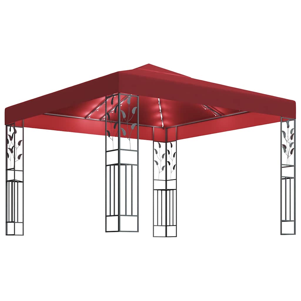 Arbor vidaxl avec une guirlande légère à LED 3x3 m de vin rouge