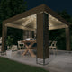 Tonnelle Vidaxx avec double toit et guirlande lumineuse LED 3x3x2,7 m taupe