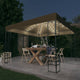 Pavillon de jardin Vidaxxl avec guirlande lumineuse LED 3x3 m taupe