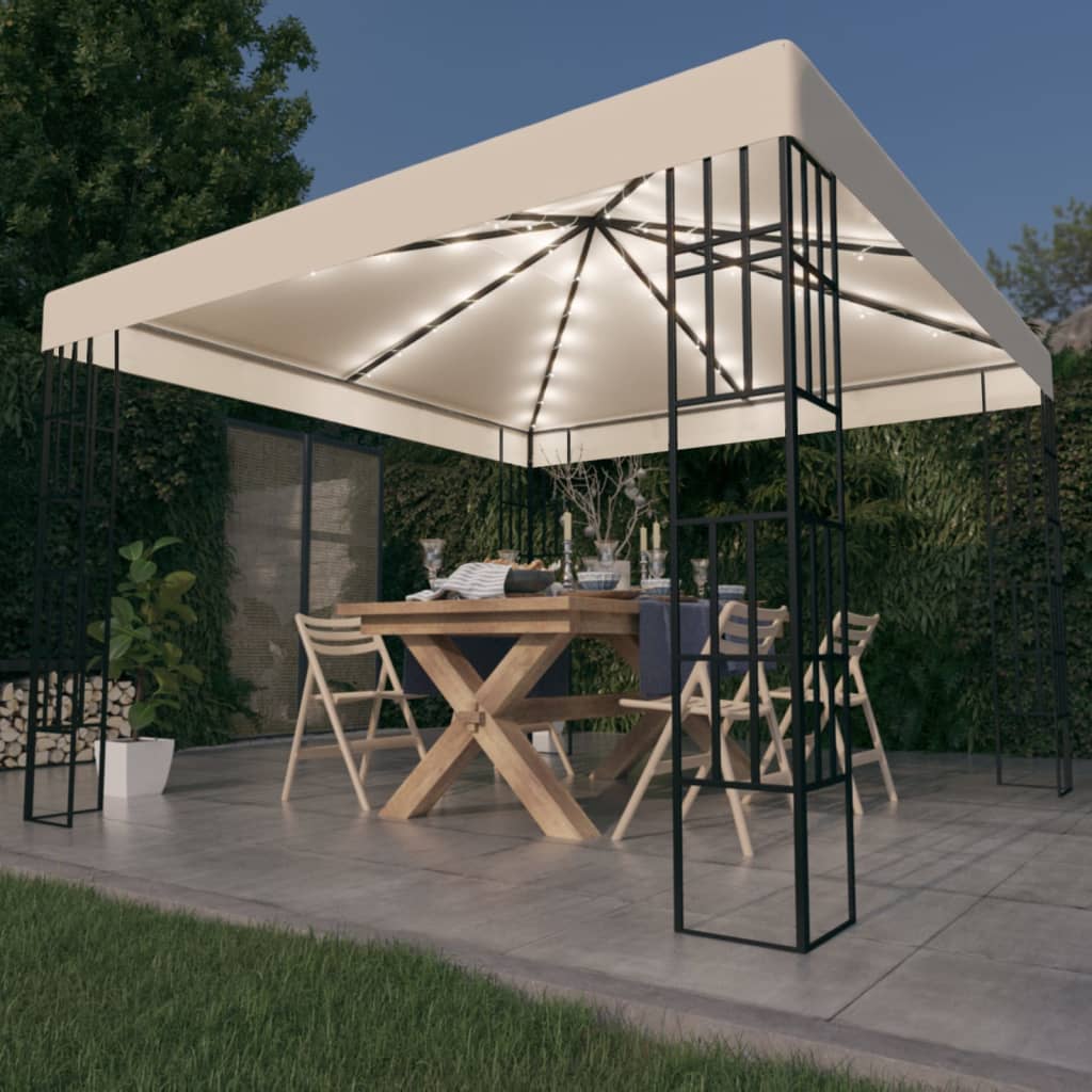 Vidaxl Arbor avec Garland Light Light 3x3 m crème de couleur crème