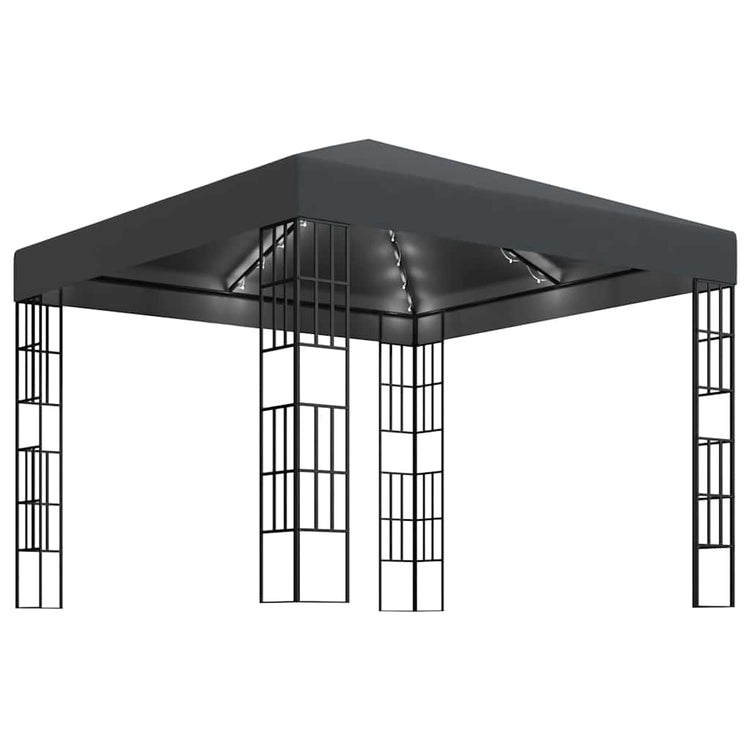 Arbor vidaxl avec guirlande légère à LED 3x3 m de couleur anthracite