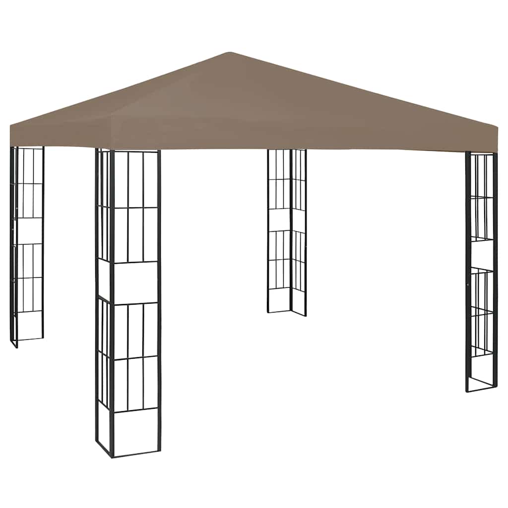 Tonnelle Vidaxx avec guirlande lumineuse LED 3x3 m taupe