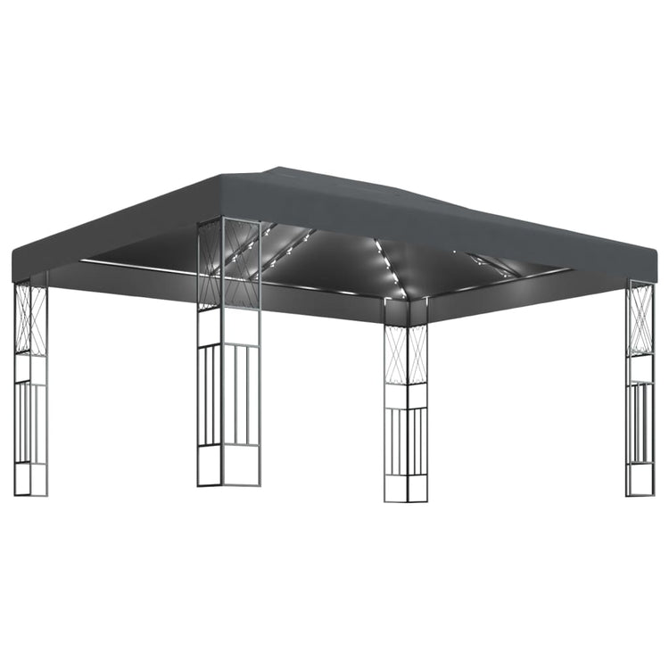 Arbor vidaxl avec une guirlande légère à LED 3x4 m poussière de couleur anthracite