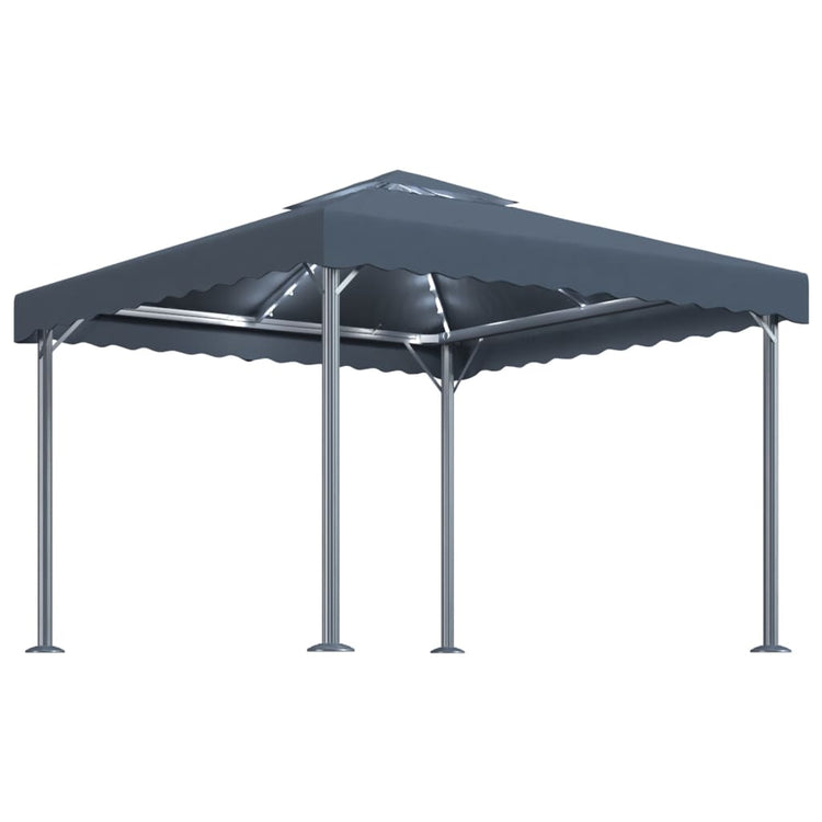 Arbor Vidaxl avec Garland Light Garland 300x300 cm Couleur anthracite en aluminium