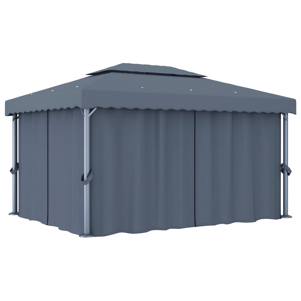 Vidaxl Arbor avec rideau et Garland Light LED 4x3 M Colore anthracite