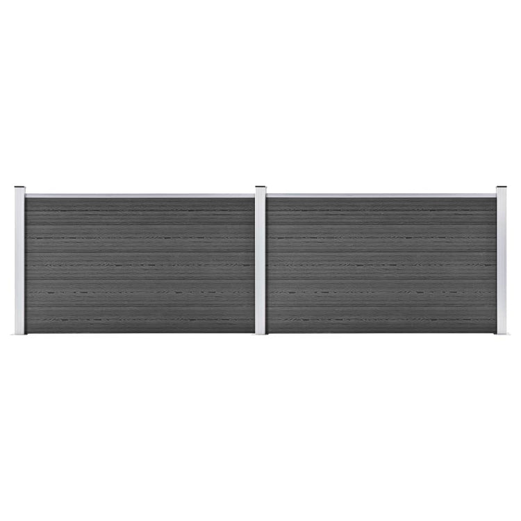 Ensemble de panneaux de clôture Vidaxl 353x105 cm hkc noir