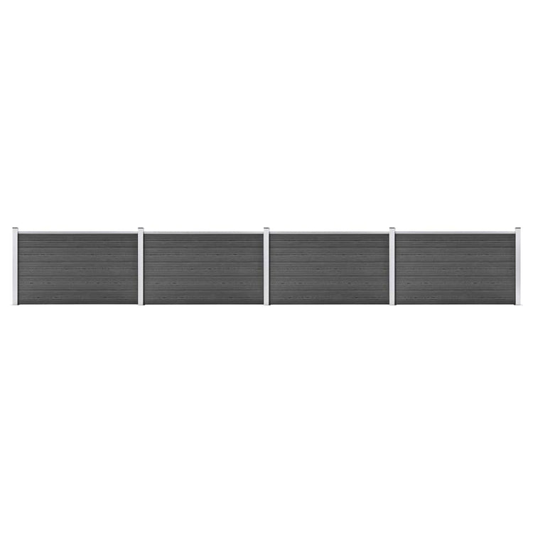 Ensemble de panneaux de clôture Vidaxl 699x105 cm hkc noir