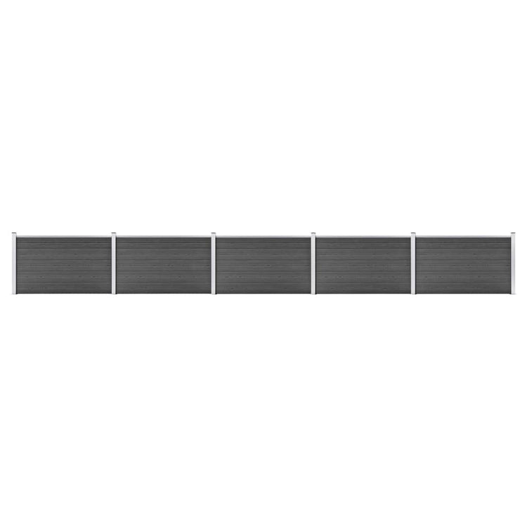 Ensemble de panneaux de clôture Vidaxl 872x105 cm hkc noir