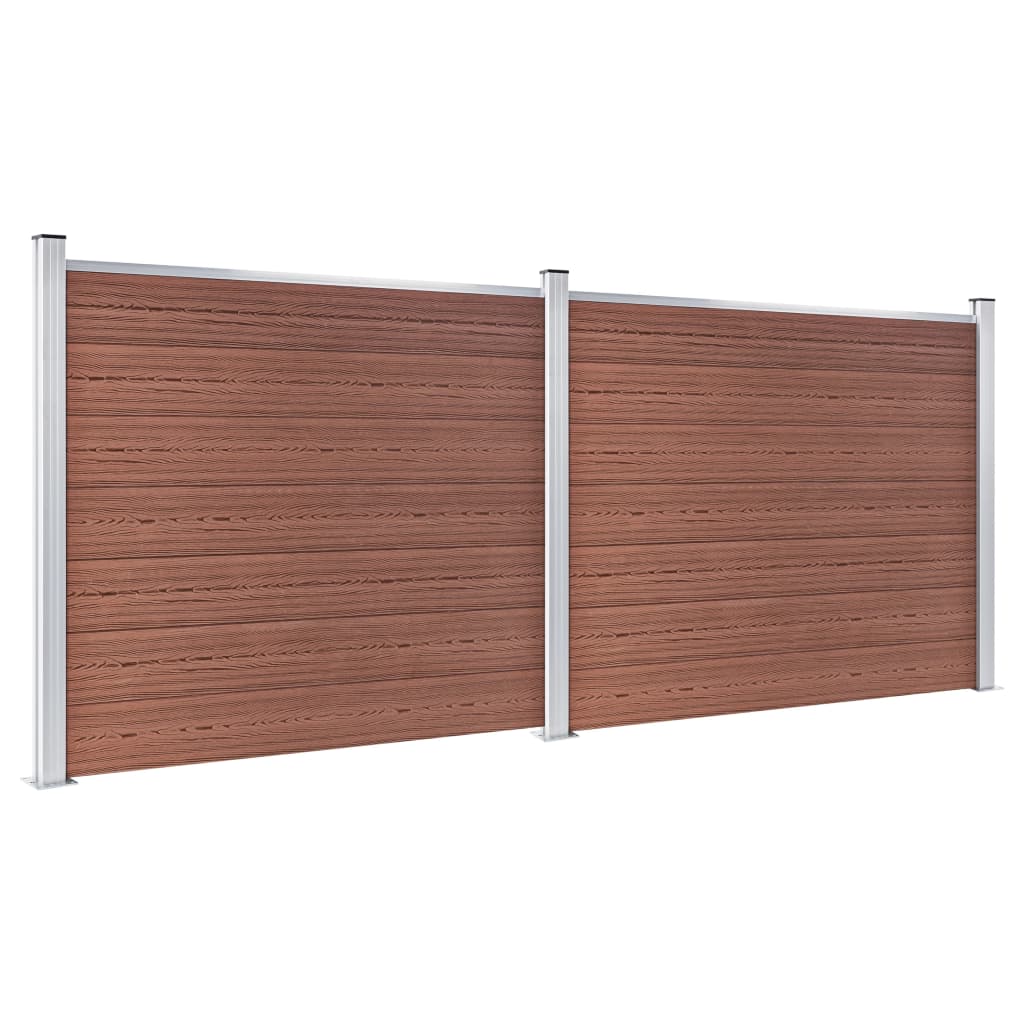 Ensemble de panneaux de clôture Vidaxl 353x146 cm HKC Brown