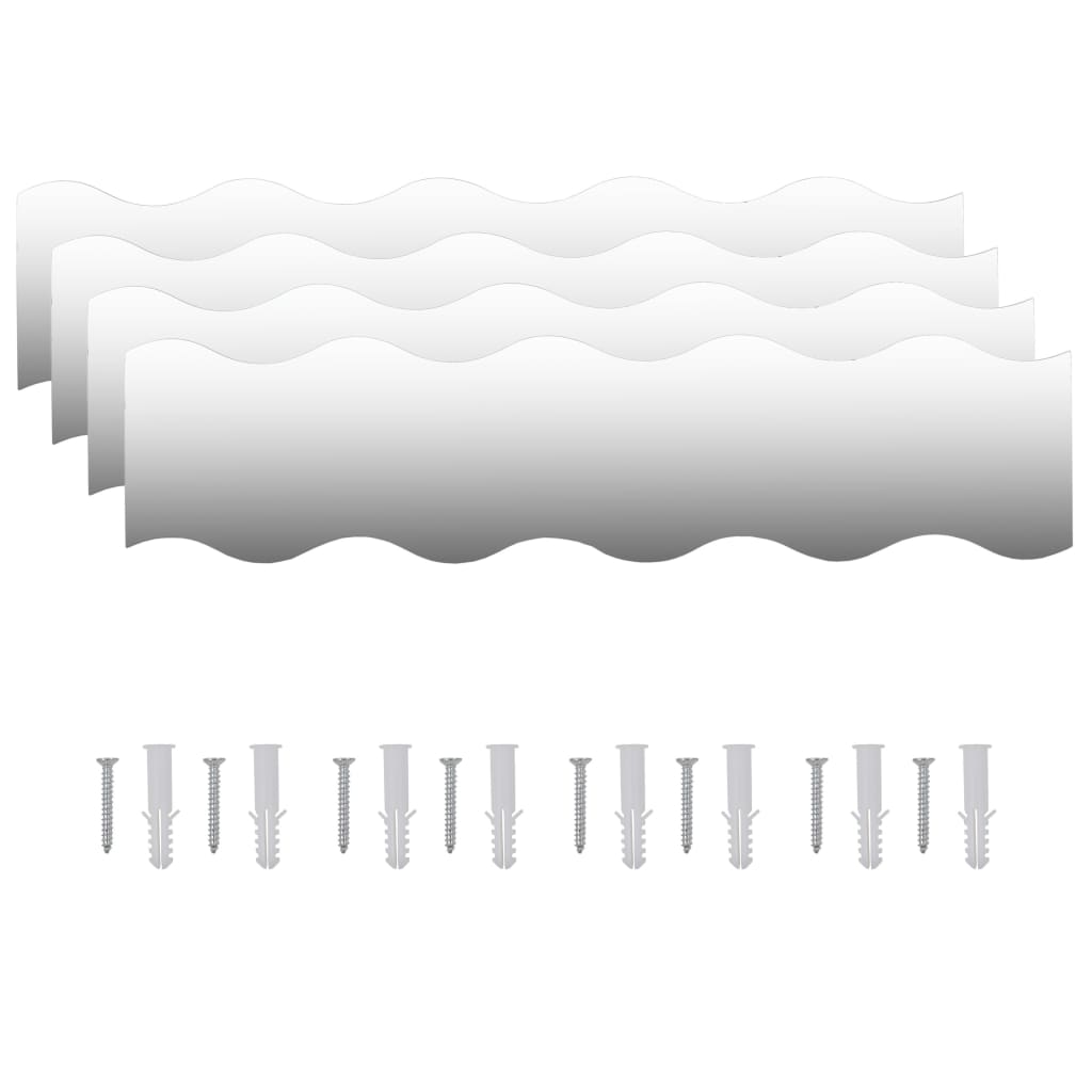 Miroirs muraux vidaxl golf-en forme de verre 4 ST 100x23 cm