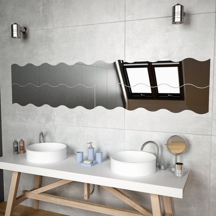 Miroirs muraux vidaxl golf-en forme de verre 4 ST 100x23 cm