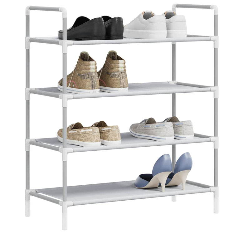 Rack de chaussures Vidaxl avec 4 étagères de métal et de couleur en tissu non tissé